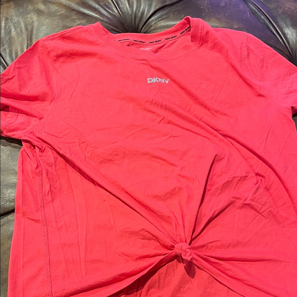 DKNY Vibrant Pink Tee with Knot